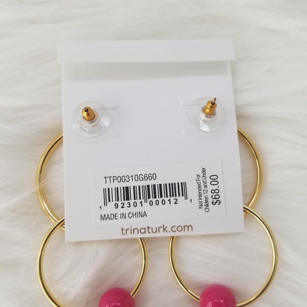 💗NWT Trina Turk Double Hoop Dangle Earrings💗 - Picture 4 of 6